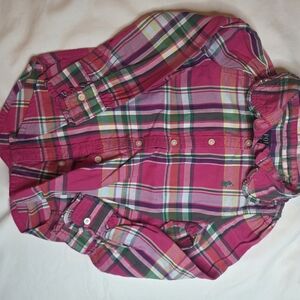 Ralph Lauren Pink Plaid Button-Down Shirt for Kids